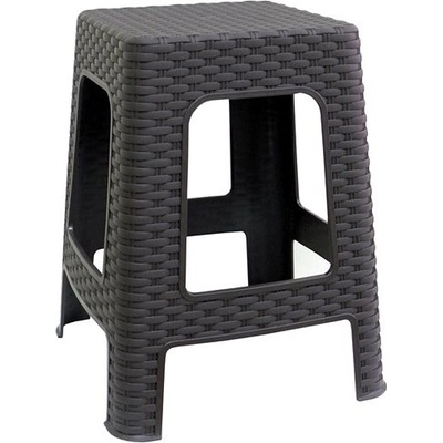 MEGAPLAST Taburet II 45x35,5x35,5 cm, polyratan, wenge