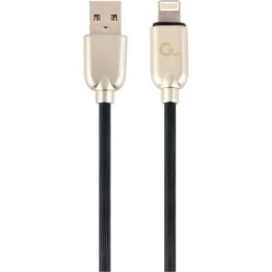 Gembird USB 2.0 A - Lightning M/M кабел за данни 2 м черен Премиум каучук CC-USB2R-AMLM-2M (CC-USB2R-AMLM-2M)