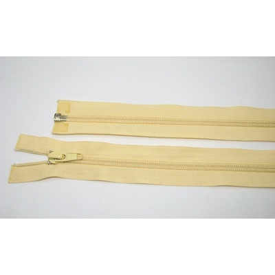 Zips špirála deliteľný 5mm - dĺžka 65cm,smotanovo žltý