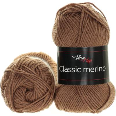 Vlna Hep Classic merino 61042 hnědá