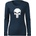 DRAGOWA Slim дамска тениска с дълъг ръкав, Punisher, тъмносиня 160g/m2 (6008)
