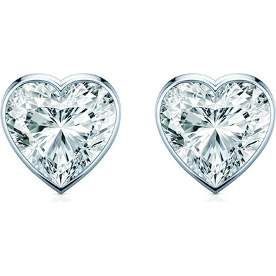 SAVICKI Náušnice Pure biele zlato, laboratórne diamanty PURE-K-HE-050-LAB-B