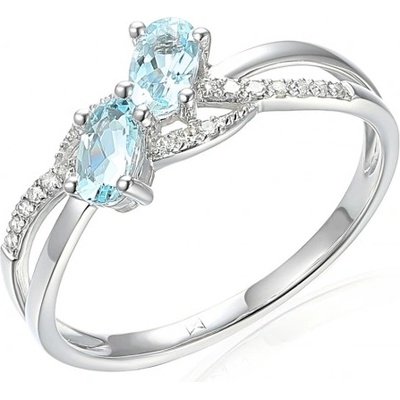Gems prsten Godiva bílé zlato s brilianty a akvamaríny 585 38 1 4667.1B00.0.54.HSI.613