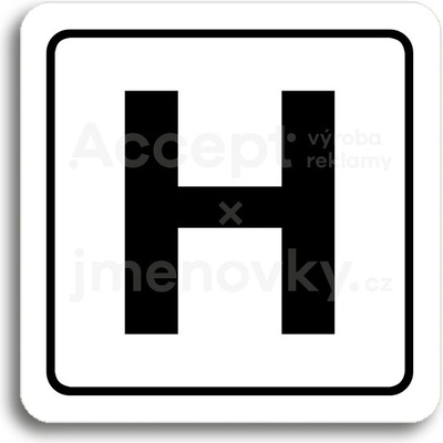 ACCEPT Piktogram hydrant - bílá tabulka - černý tisk