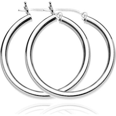 Šperky eshop strieborné náušnice hrubé jednoduché kruhy A17.8
