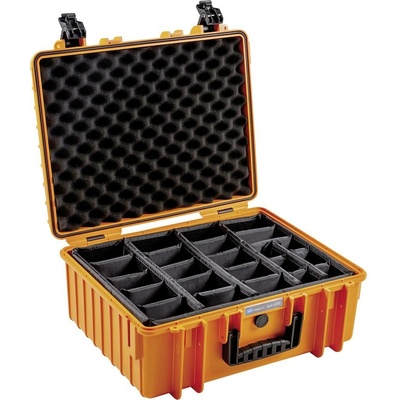 B&W Outdoor Case Type 6000 with divider system RPD Orange