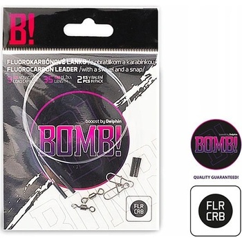 Delphin Fluorocarbon BOMB! s obratlíkom a karabínkou 35 cm 9 kg 2 ks