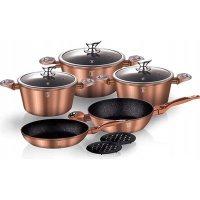 BerlingerHaus Sada hrncov Metallic Line Rose Gold Edition z hliníka 10