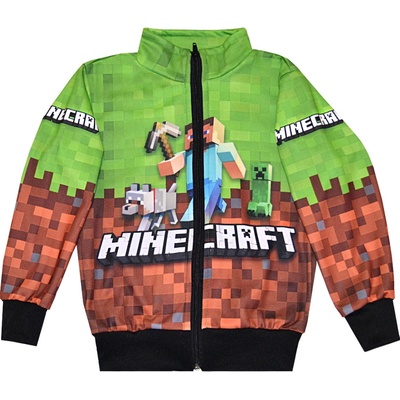 Mikina Minecraft zeleno hnědá