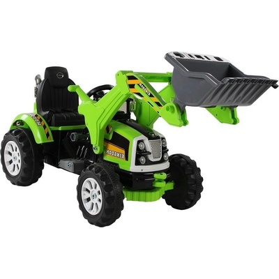 Lean Cars dětský Traktor s korečkovým bagrem zelená