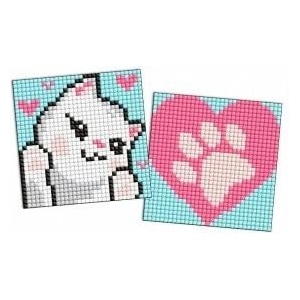 Ideyka Diamond mosaic Kids sticker - White paws 9x9