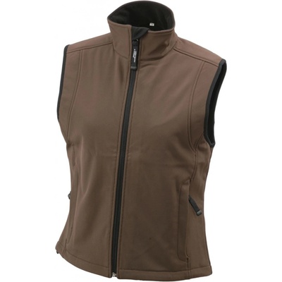 James & Nicholson JN 138 dámska 3-vrstvová softshellová vesta brown