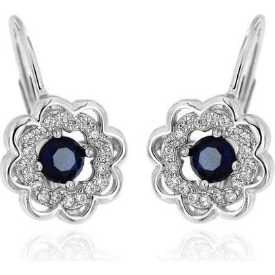 Zlatnictví U Kostela dámské náušnice modré kytičky 043