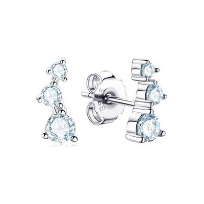 Nubis stříbrné náušnice s moissanity MN151