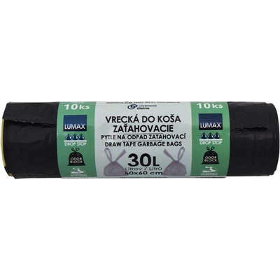 Lumax zaťahovacie LDPE 30 l 30 μm 10 ks čierne
