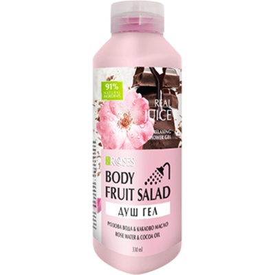 Real Juice sprchový gel s růžovou vodou a kokosem 330 ml
