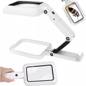 Verk 09154 Multifunkční skládací lupa s LED osvětlením, zvětšení 3x