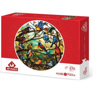 Art Puzzle Кръгъл пъзел Art Puzzle от 570 части - Витраж на горския хор (45706)