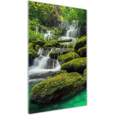 Vertikálny foto obraz sklenený Vodopád v džungli 50x100 cm