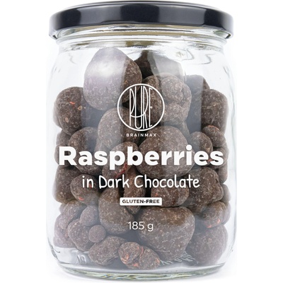 BrainMax Pure Pure® Raspberries in Dark Chocolate, Лиофилизирани малини в черен шоколад, 185 гр