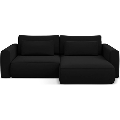 makamii Черен кадифен разтегателен ъглов диван с място за съхранение (десен ъгъл) Kapua - Makamii (KAPUA_RCF_S_3_P1_C30)