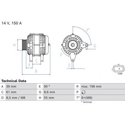 Alternátor BOSCH 0 986 084 870