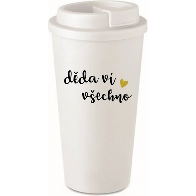Giftela DĚDA VÍ VŠECHNO bílý termohrnek 475 ml