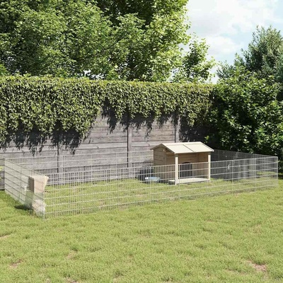 vidaXL Ohrádka pro králíky 24 panelů stříbrná 54 × 60 cm pozinkované železo 9799.3321345
