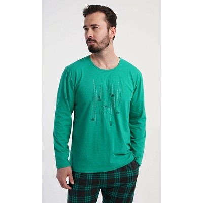 Vienetta MAN pánske pyžamo dlhé Tetris: zelená
