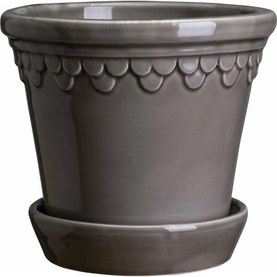 Bergs Potter KCPG14S kvetináč Kobenhavner s podstavcom s glazúrou 14 cm sivý