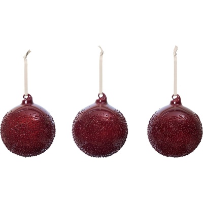 Ferm Living Vánoční ozdoba Flurry Picante Red Ø 10 cm – set 3 ks, červená barva