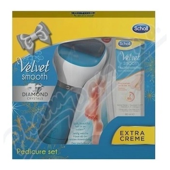 Scholl Velvet Smooth elektrický pilník na chodidla + Essential Smooth denní hydratační krém 60 ml dárková sada