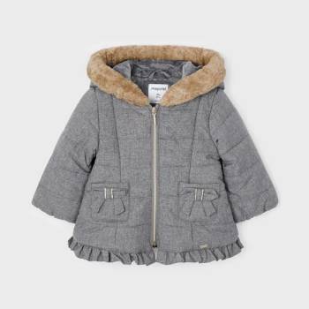 Image 1 of MAYORAL Шуба с панделки в сиво за бебе момиче Майорал