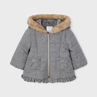 MAYORAL Шуба с панделки в сиво за бебе момиче Майорал