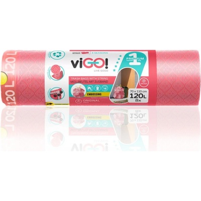 Vigo pytle zatahovací LDPE 120 l 38µm 8ks s vůní jahod