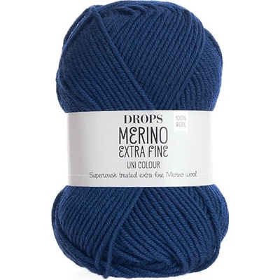 Příze DROPS Merino Extra Fine uni color 20 - modrá (šarže 524706)