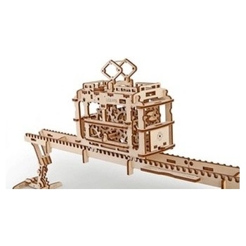 Ugears 3D puzzle Tramvaj s kolejemi 154 ks