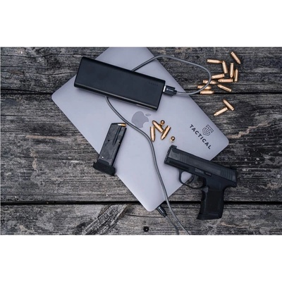 Tactical Здрав кевларен кабел с въжена оплетка за устройства с USB-C порт (100 см) - Tactical Fast Rope Kevlar USB-A to USB-C Cable 40W (сив)