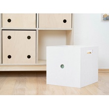 Benlemi Dřevěný box DICE s čísly ve stylu hrací kostky 33x33x37 cm Jednička Bílý
