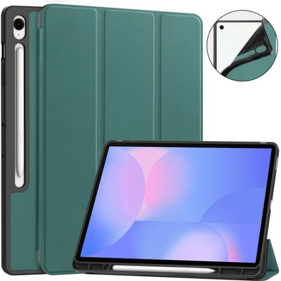 Vsetkonamobil 107614 LEATHER Zaklápací kryt pre Samsung Galaxy Tab S10 FE+ zelený