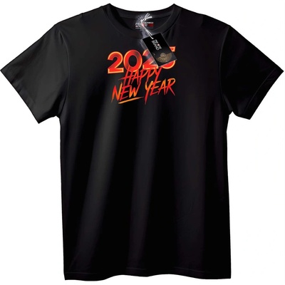 NOONEBRAND Тениска Честита Нова Година 2023 - 2XL, Black