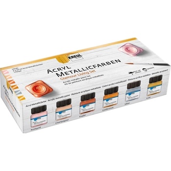 Image 1 of Kreul Metallic Glamour Living Комплект акрилни бои 6 x 20 ml (77601)
