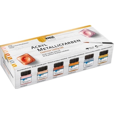 Kreul Metallic Glamour Living Комплект акрилни бои 6 x 20 ml (77601)