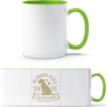 PrintEQ TTH Dvojfarebný Hrnček Dizajn Always kiss your dog Standard Darčeky 250 ml
