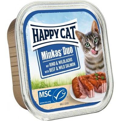 Happy Cat Minkas Duo Hovädzie mäso a divoký losos 6 x 100 g