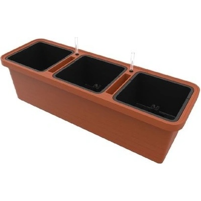 PLASTIA Truhlík BERBERIS TRIO 117x39x35 cm samozavlažovací Terakota