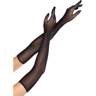 Leg Avenue Opera Length Fishnet Gloves Black