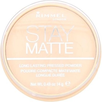 Rimmel London Stay Matte дълготрайна компактна пудра 14 g нюанс 001 Transparent