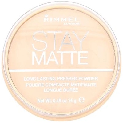 Rimmel London Stay Matte дълготрайна компактна пудра 14 g нюанс 001 Transparent