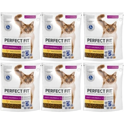 PERFECT FIT Antihairball 1+ bohaté na kuracie mäso 6 x 750 g